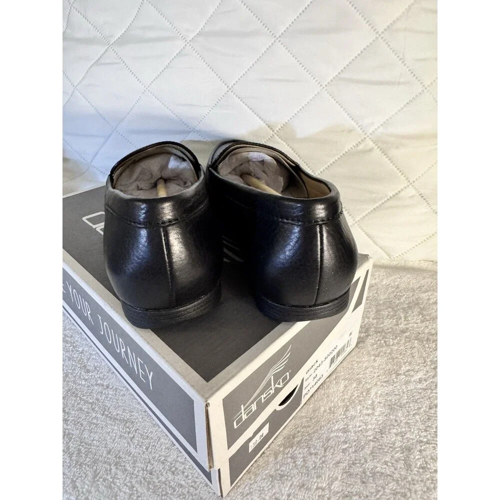 Dansko Womens Black Lorri Tumbled Leather Loafers Size 41 US 10.5-11 New W/Box